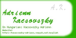 adrienn kacsovszky business card